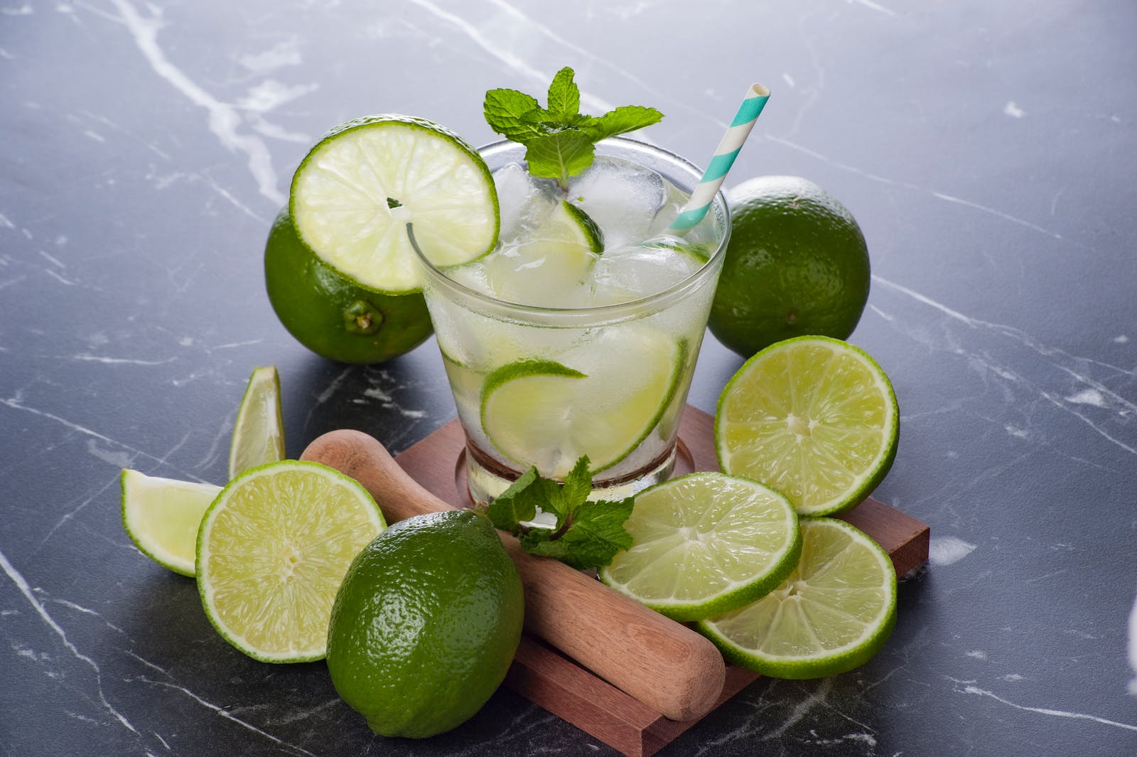 Photo of a Caipirinha Drink and Limes